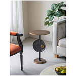 Столик приставной с абстрактным основанием и акцентом в виде золотистого диска Heavenly Space варинант исполнения - 9 | Loft Concept в Костроме