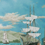 Обои ручная роспись Nantucket Crossing Brandt colourway on scenic paper варинант исполнения - 4 | Loft Concept в Костроме