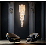 Люстра многоярусная каскадная с хрустальными подвесками Roul Crystal Light варинант исполнения - 8 | Loft Concept в Костроме