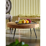 Журнальный столик с круглой фактурной столешницей из натурального дерева Vortex варинант исполнения - 4 | Loft Concept в Костроме