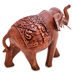 Статуэтка из дерева суар в виде слона в традиционном облачении Elephant in blanket варинант исполнения - 2 | Loft Concept в Костроме