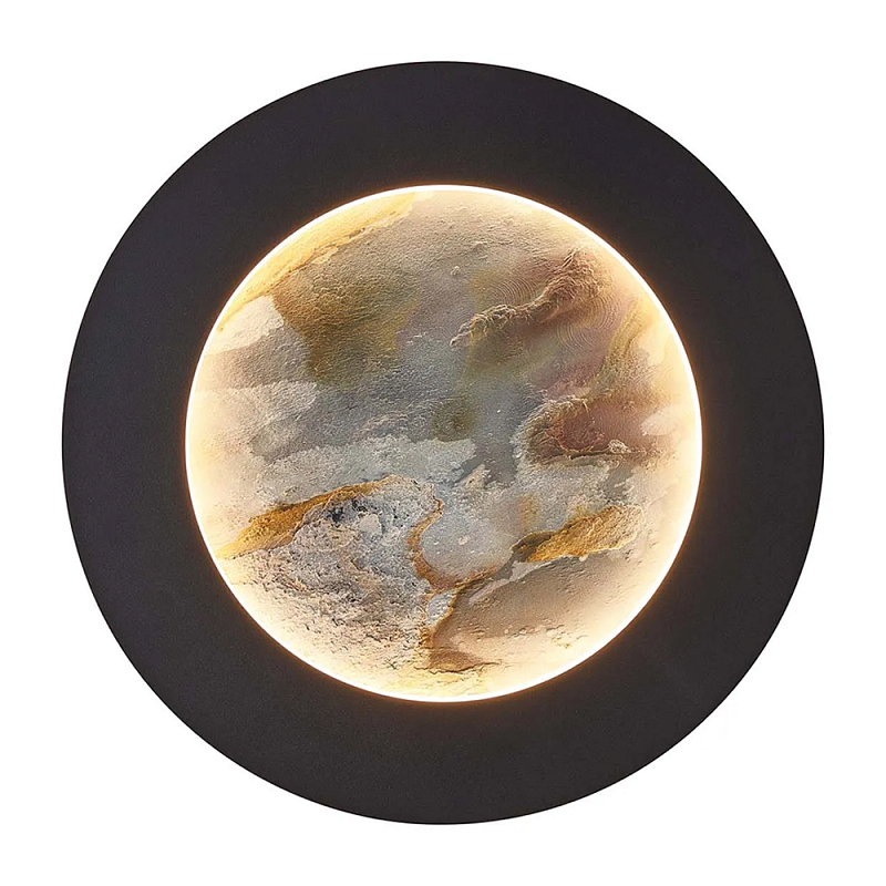 Бра в форме диска черного цвета Borders of Black Черный в Костроме | Loft Concept 