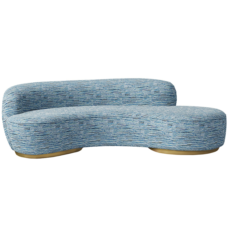 Диван Gold River Голубой Белый Латунь в Костроме | Loft Concept 