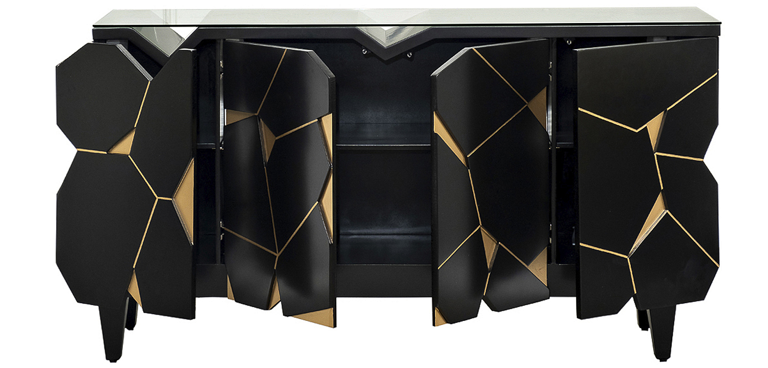 Комод геометрический декор Mosaik Chest of drawers Черный Комод геометрический декор Mosaik Chest of drawers Черный - Loft-Concept в Костроме