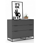 Комод цвета графит с 3-мя ящиками Strict Lines  варинант исполнения - 2 | Loft Concept в Костроме