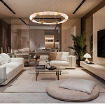 Люстра в форме кольца с золотым декором Warm Heavenly Light варинант исполнения - 7 | Loft Concept в Костроме