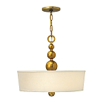 Люстра подвесная с белым тканевым цилиндрическим абажуром и декоративными шарами Hinkley варинант исполнения - 8 | Loft Concept в Костроме