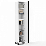 Шкаф-пенал белый с зеркальной дверцей Strict Lines варинант исполнения - 3 | Loft Concept в Костроме