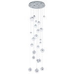 Каскадная люстра с плафонами в виде хрустальных сфер Esme Sphere Crystal Chrome Cascade Chandelier 25 варинант исполнения - 1 | Loft Concept в Костроме