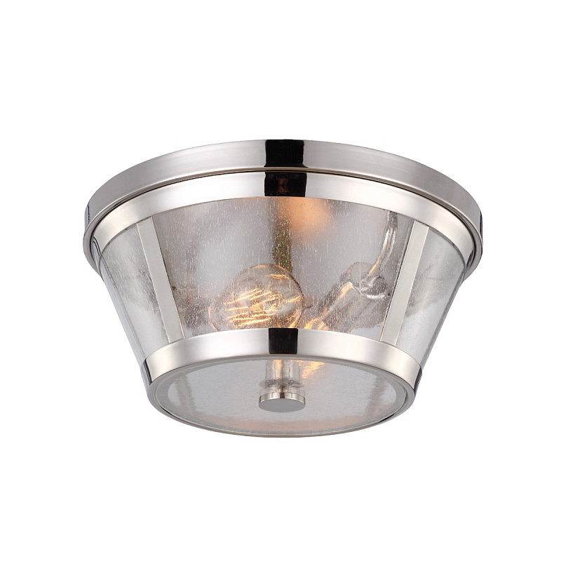 Потолочный светильник с плафоном из прозрачного пузырькового стекла Feiss Никель Прозрачное Стекло в Костроме | Loft Concept 