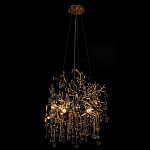 Подвесная люстра в виде ветвей деревьев золотого цвета с прозрачными подвесками-каплями 8 и 14 ламп Droplet Chandelier варинант исполнения - 5 | Loft Concept в Костроме