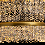 Люстра двухъярусная с золотого цвета и прозрачными подвесками Pettico варинант исполнения - 7 | Loft Concept в Костроме