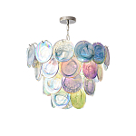 Люстра с каскадом из круглых разноцветных стеклянных дисков Mother of Pearl Iridescence варинант исполнения - 4 | Loft Concept в Костроме