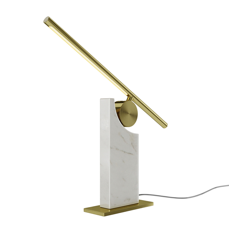 Настольный светильник Monumento 3000К 9Вт Черный Белый Латунь в Костроме | Loft Concept 