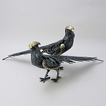 Статуэтка бронзовая пара Фазаны синие Bronze Birds варинант исполнения - 1 | Loft Concept в Костроме