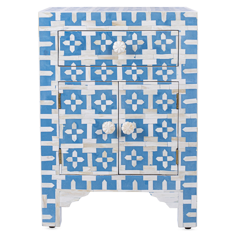 Тумбочка Embry Accent Chest Голубой Белый Тумбочка Embry Accent Chest Голубой Белый в Костроме | Loft Concept