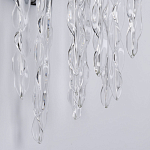 Бра цвета хром с ветвями и прозрачными стеклянными подвесками в виде вытянутых спиральных капель Droplet Chandelier варинант исполнения - 5 | Loft Concept в Костроме