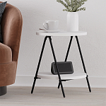 Стол приставной с 2-мя круглыми белыми столешницами ESSEL SIDE TABLE WHITE варинант исполнения - 6 | Loft Concept в Костроме