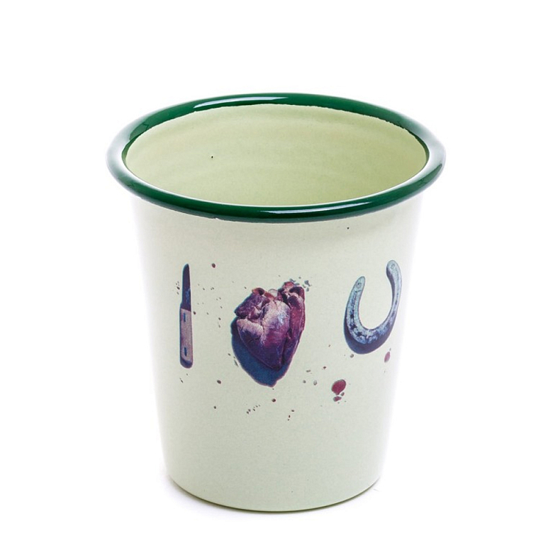 Стакан Seletti Enamel I love U Зеленый Мульти Стакан Seletti Enamel I love U Зеленый Мульти в Костроме | Loft Concept