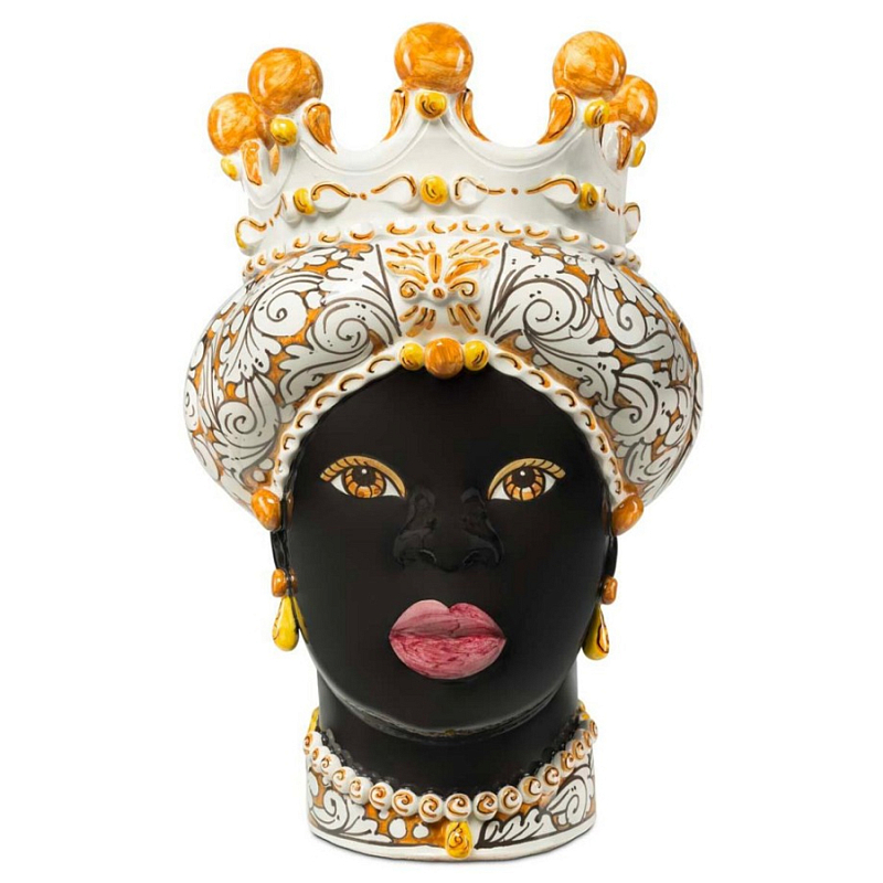Ваза Vase Moro Lady Ornate Orange Черный Оранжевый Белый Ваза Vase Moro Lady Ornate Orange Черный Оранжевый Белый в Костроме | Loft Concept