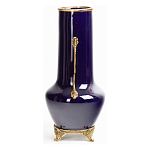 Ваза темно-синяя фарфоровая с бронзовыми ручками и ножками Eden Garden варинант исполнения - 3 | Loft Concept в Костроме