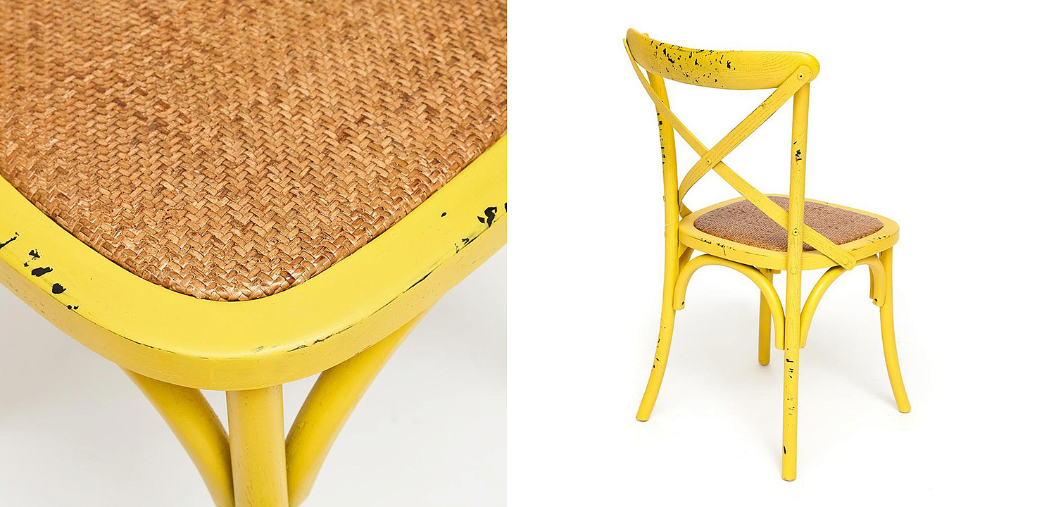 Стул Chaise Provence en Bois Jaune жёлтый Стул Chaise Provence en Bois Jaune жёлтый - Loft-Concept в Костроме