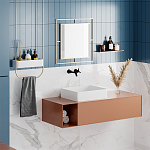 Настенное зеркало квадратной формы в металлической раме золотого цвета CORNER MIRROR GOLD варинант исполнения - 3 | Loft Concept в Костроме