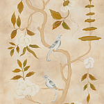 Обои ручная роспись Gustavian Tree of Life Special Colourway on Edo custom white painted silk варинант исполнения - 2 | Loft Concept в Костроме