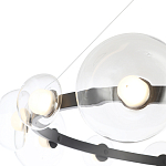 Люстра подвесная круглая с 12-ю прозрачными куполообразными плафонами и черным металлическим основанием Flos Wireline Lighting варинант исполнения - 4 | Loft Concept в Костроме