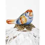 Конфетница с бронзовой ручкой и фарфоровой птичкой на крышке Eden Garden варинант исполнения - 3 | Loft Concept в Костроме