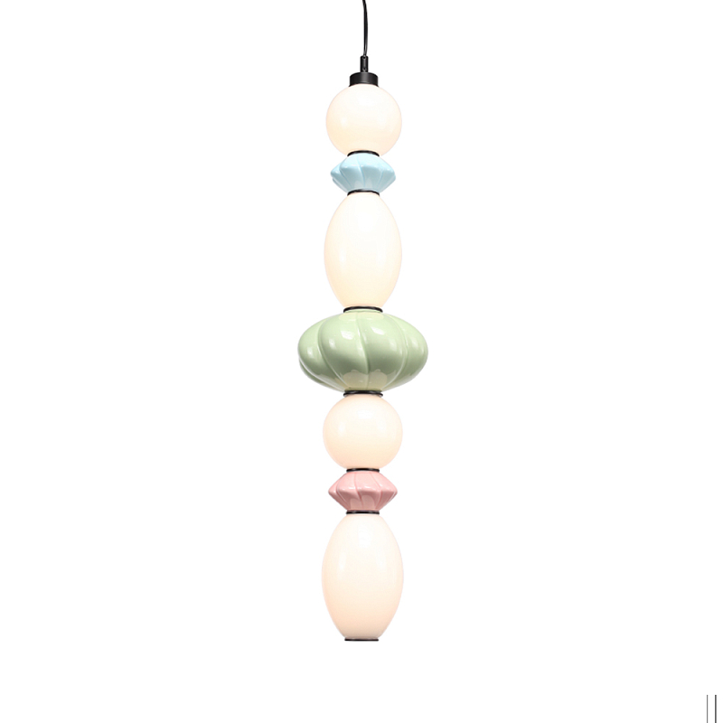 Подвесной светильник фигурный с керамическими элементами 32W LED Fragrant Light Зеленый Голубой Розовый в Костроме | Loft Concept 