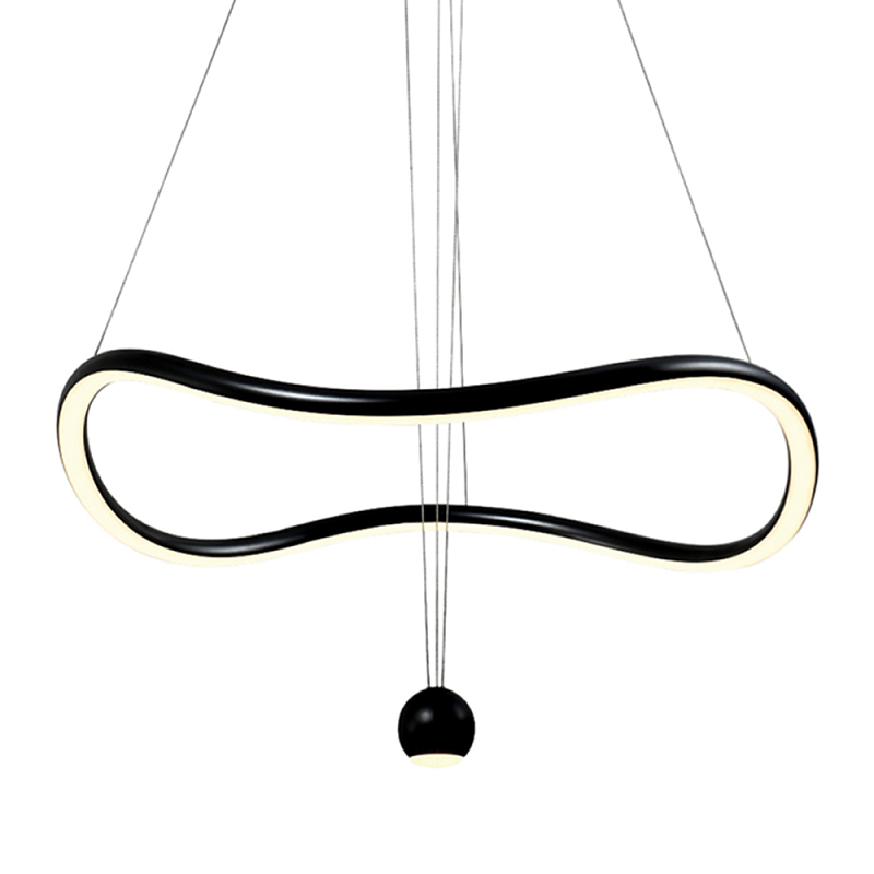 Подвесной светильник волнообразной формы LED 35W 3000K Infinity Черный Белый в Костроме | Loft Concept 