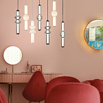 Подвесной светильник из дымчатого стекла цилиндрической формы с чёрным металлическим основанием Hiding secrets варинант исполнения - 9 | Loft Concept в Костроме