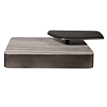 Столик журнальный квадратный  с полкой Sculptural Marble Accent с мрамором  варинант исполнения - 3 | Loft Concept в Костроме