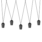 Подвесной светильник черными плафонами на длинных пересекающихся тросах Construction варинант исполнения - 1 | Loft Concept в Костроме