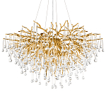 Люстра подвесная с прозрачными стеклянными подвесками в форме капель Диаметр 100 см Droplet Chandelier варинант исполнения - 7 | Loft Concept в Костроме