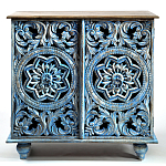 Комод с резным фасадом Blue Carved Chest of Drawers варинант исполнения - 1 | Loft Concept в Костроме