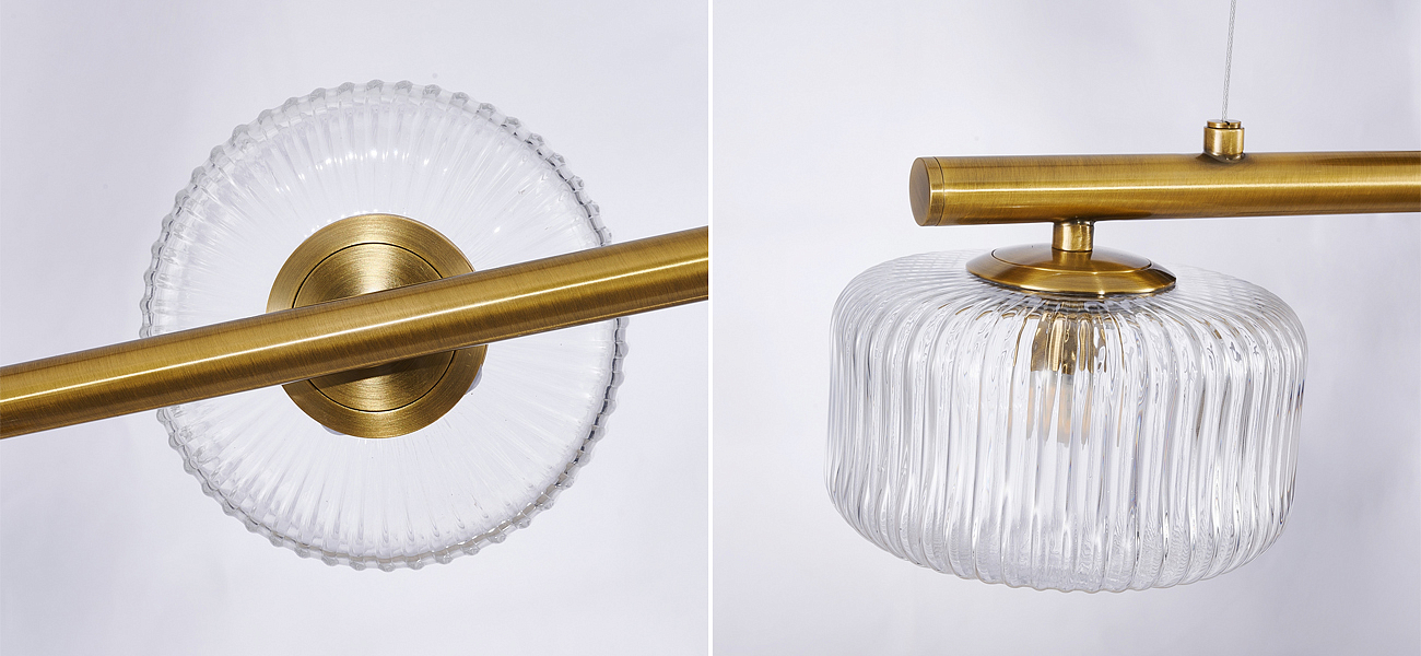 Люстра Blown Glass с прозрачными рельефными плафонами Люстра Blown Glass с прозрачными рельефными плафонами - Loft-Concept в Костроме