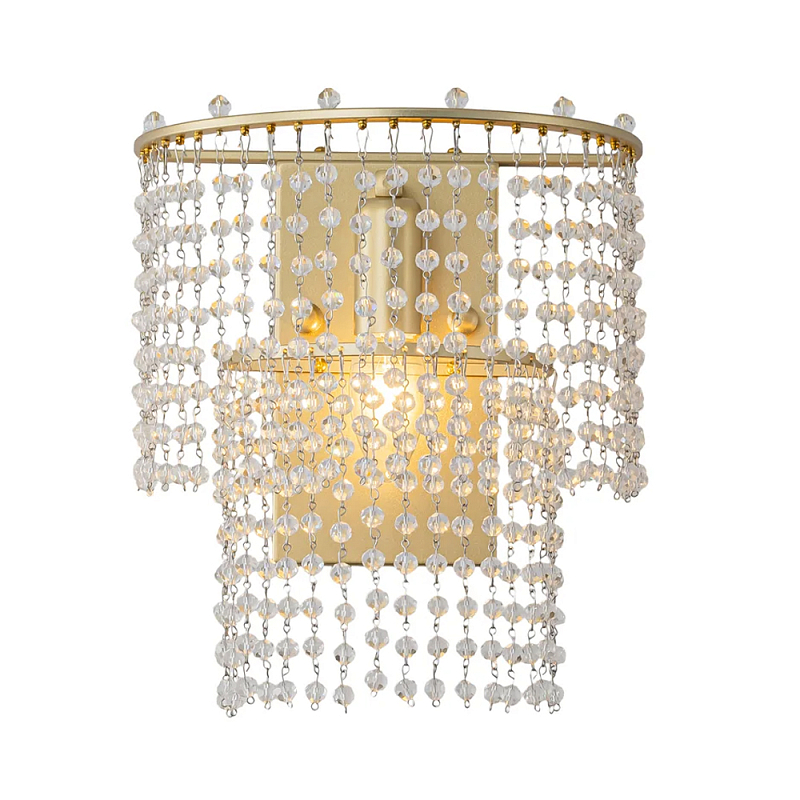 Бра с каскадами кристаллов Crystal Rains Прозрачный Золотой в Костроме | Loft Concept 
