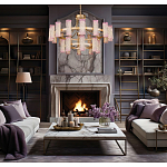 Люстра двухъярусная круглая с текстурными цилиндрическими плафонами Glimpse варинант исполнения - 5 | Loft Concept в Костроме