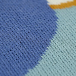 Плед из хлопка синего цвета с абстрактным принтом Elysian Flow Ocean варинант исполнения - 3 | Loft Concept в Костроме