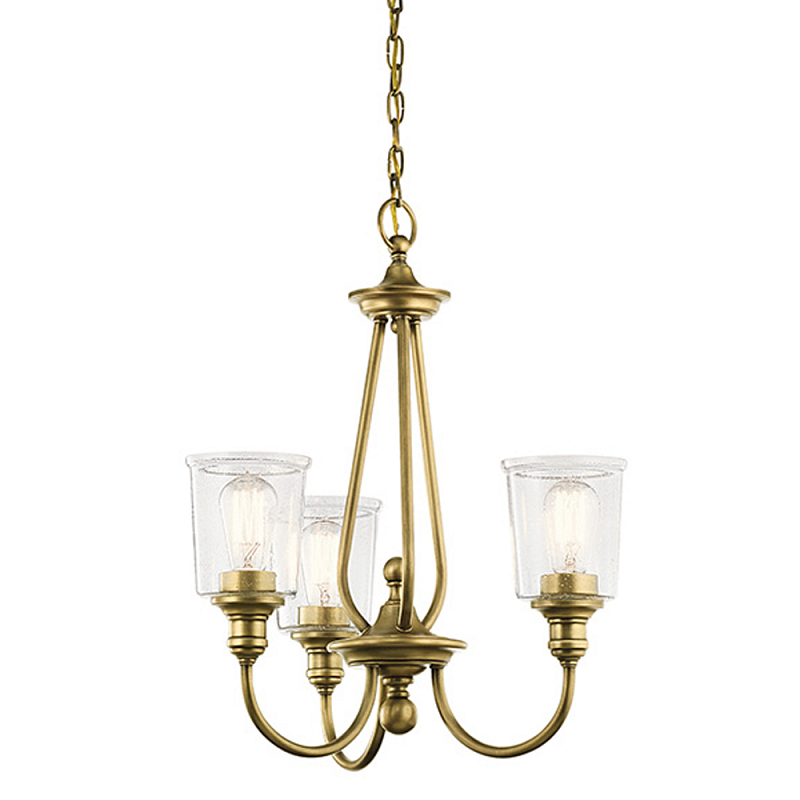 Люстра с прозрачными плафонами из пузырчатого стекла Kichler Латунь Прозрачное Стекло Никель в Костроме | Loft Concept 