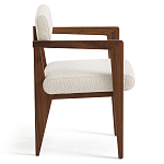 Кресло обеденное Alcove White Boucle из массива ореха варинант исполнения - 3 | Loft Concept в Костроме