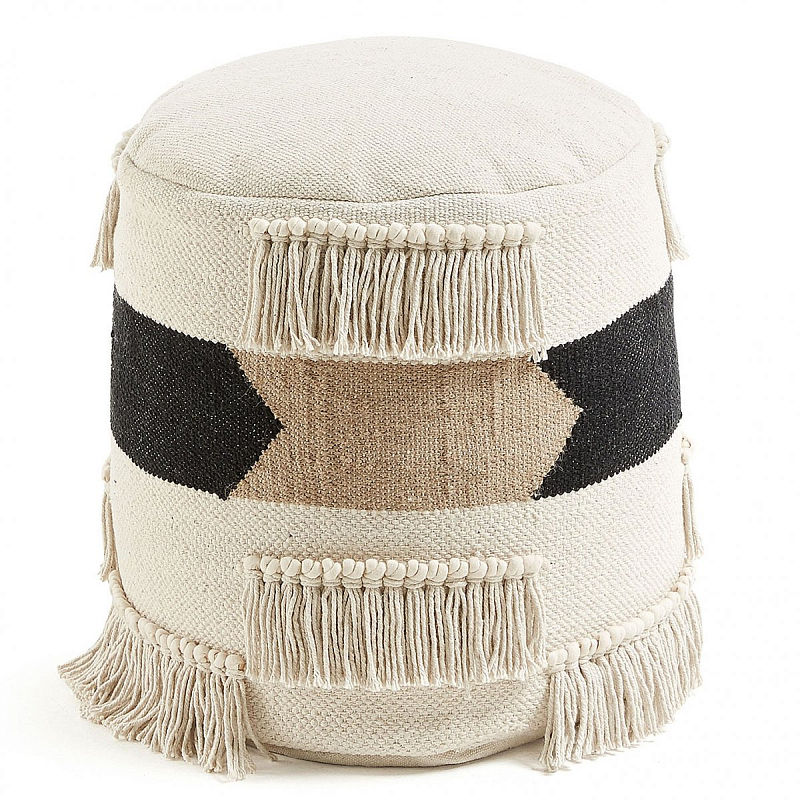 Пуф Boho Style Черный Молочный Бежевый Пуф Boho Style Черный Молочный Бежевый в Костроме | Loft Concept