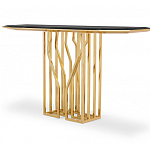 Консоль с чёрной столешницей и золотым фигурным основанием Cosmo варинант исполнения - 2 | Loft Concept в Костроме