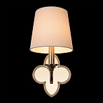 Бра с белым текстильным абажуром и декоративным основанием в виде четырехлистника с зеркальной вставкой Vitorino варинант исполнения - 25 | Loft Concept в Костроме