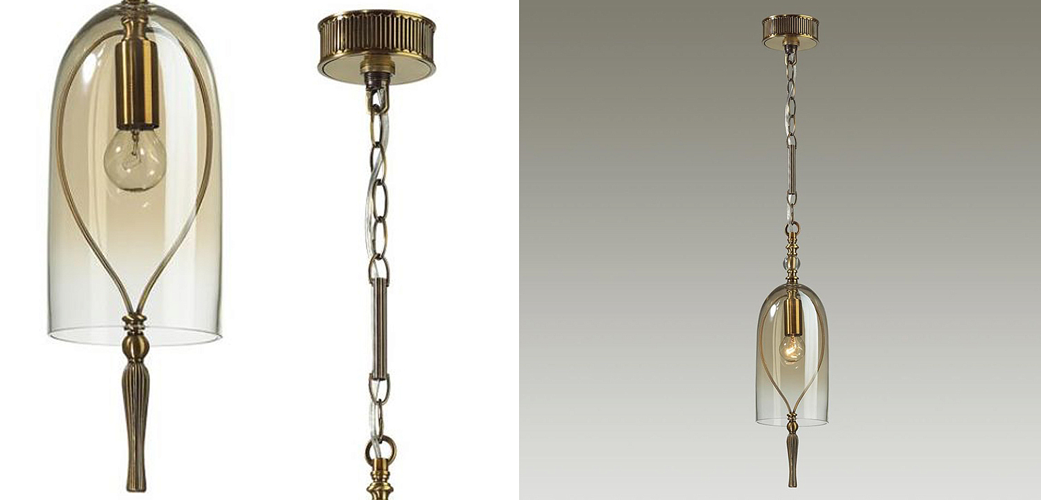 Подвесной светильник Glass Dome Bronze 12 Подвесной светильник Glass Dome Bronze 12 - Loft-Concept в Костроме