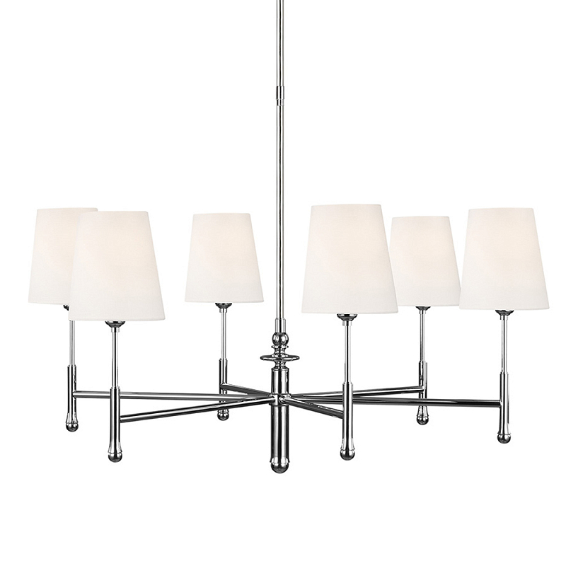 Люстра с 6-ю белыми конусными плафонам Generation Lighting Латунь Белый Бежевый в Костроме | Loft Concept 