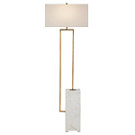 Торшер с прямоугольным абажуром на белом мраморном основании Asymmetry on Marble варинант исполнения - 1 | Loft Concept в Костроме