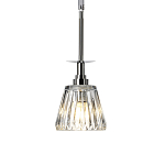 Подвесной светильник хромированного цвета с граненым прозрачным стеклянным плафоном Elstead Lighting варинант исполнения - 1 | Loft Concept в Костроме